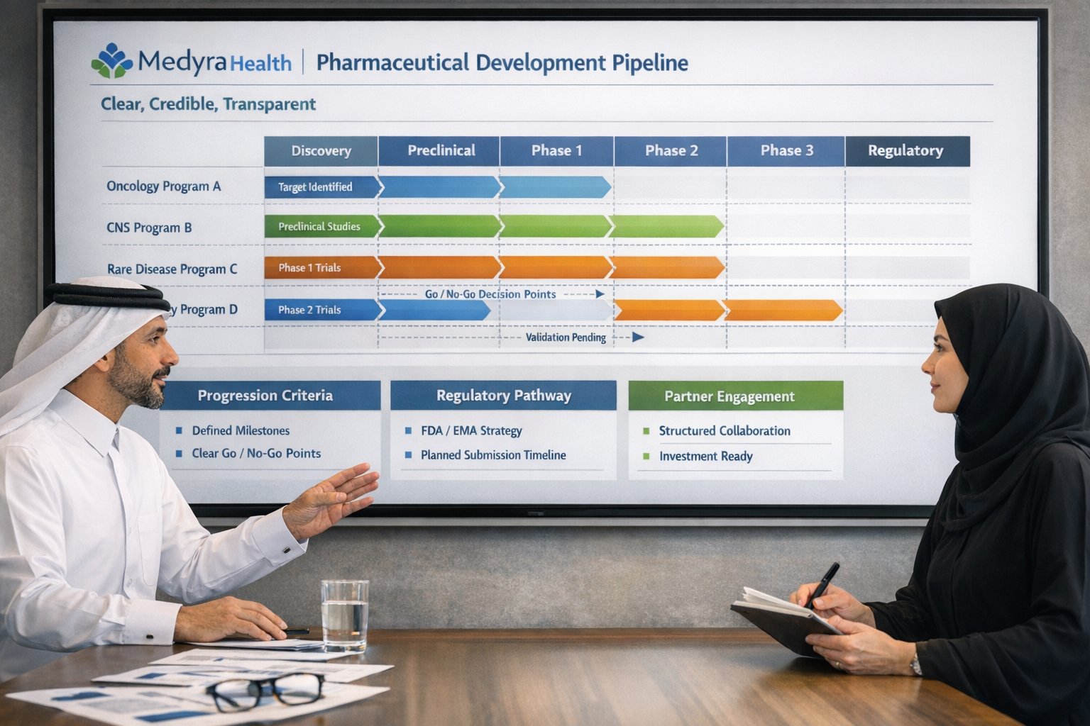 Medyra Health pharmaceutical development pipeline discussion